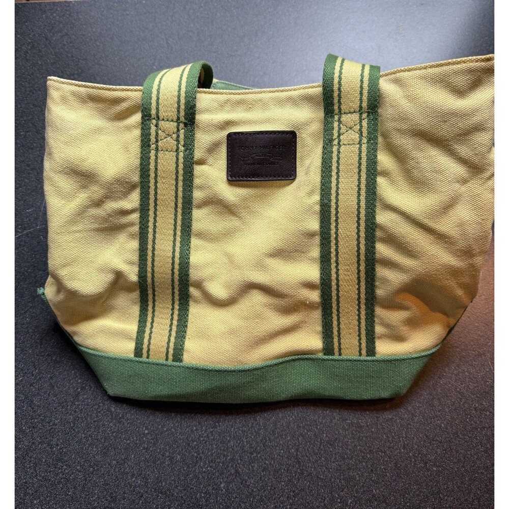 VTG Y2K Tommy Hilfiger Women's Yellow Green Mini Tote Bag Purse Preppy Coastal